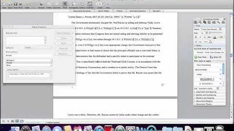 Format Appellate Brief using Mac: Table of Authorities