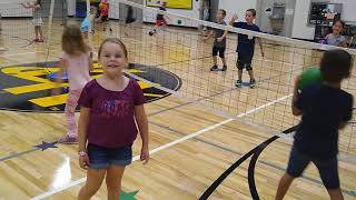 Partner catching drill for elementary school