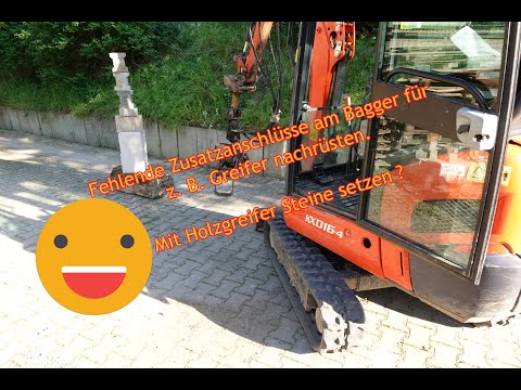 Zusätzliche Hydraulikanschlüsse am Bagger , Minibagger für Greifer usw. nachrüsten