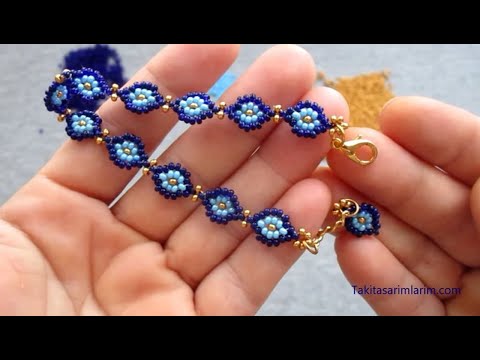 NAZAR BONCUK DESENLİ BİLEKLİK YAPILIŞI / BRACELET MAKİNG