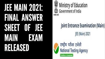 JEE Main 2021: Final answer sheet of JEE Main exam released l PURE BANKING #JEE2021 #JEEANSWERKEY