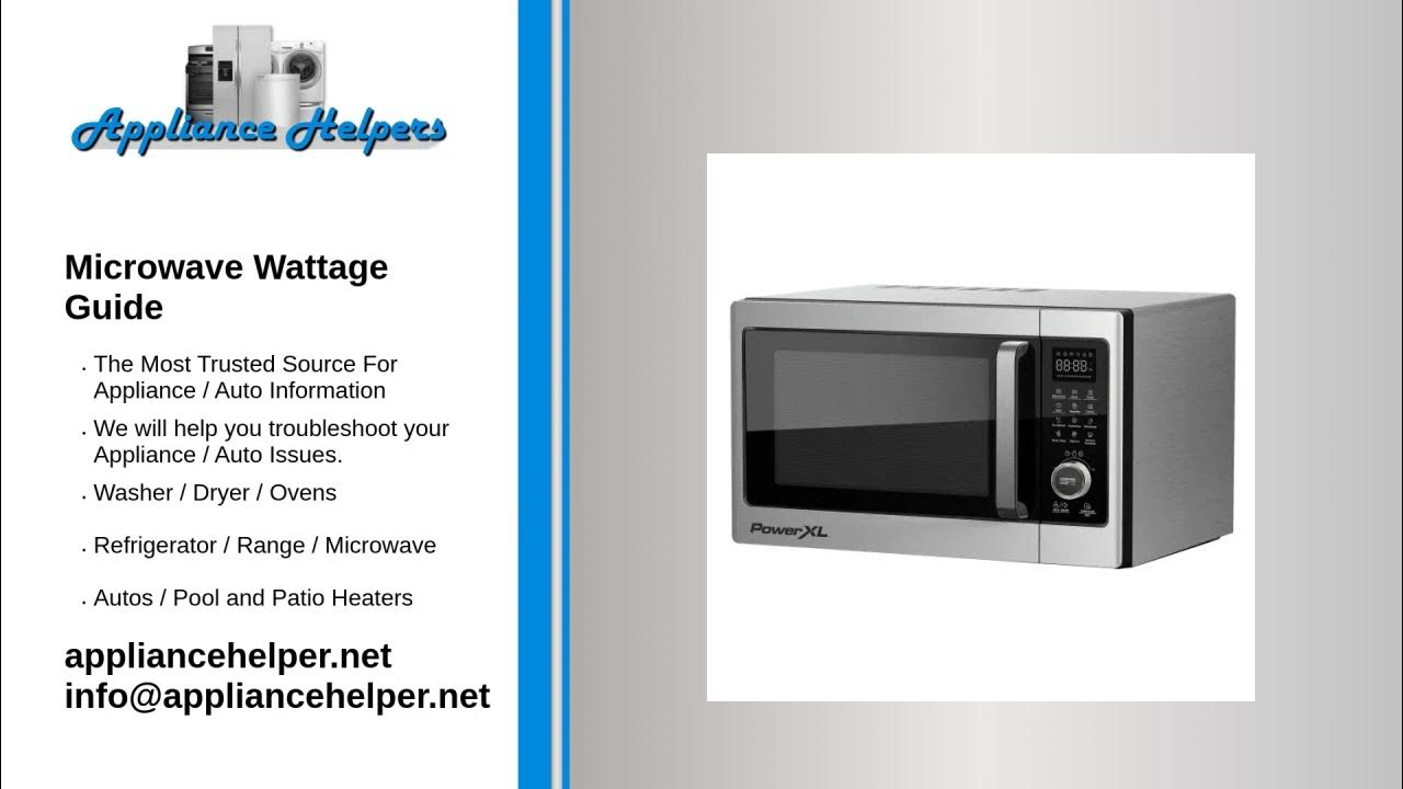 Microwave Wattage Guide YouTube