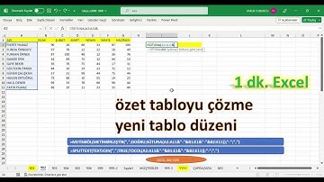 Excel 1 Dakika - Özet Tabloyu Çözmek / Yeni Tablo Düzeni