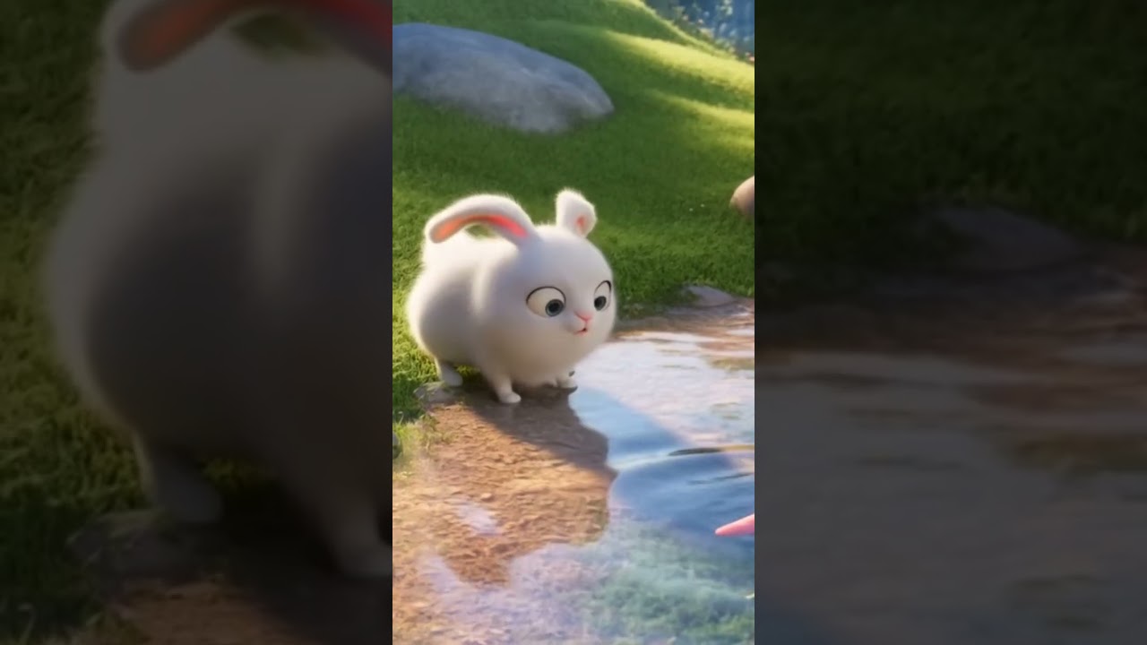 rabbit jumps in water 💧 