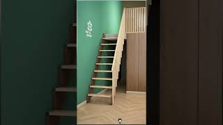 Folding & Sliding Staircase - Space Saving Magic! #MechanicalDesign #TinyHome #DIY #homeinnovation