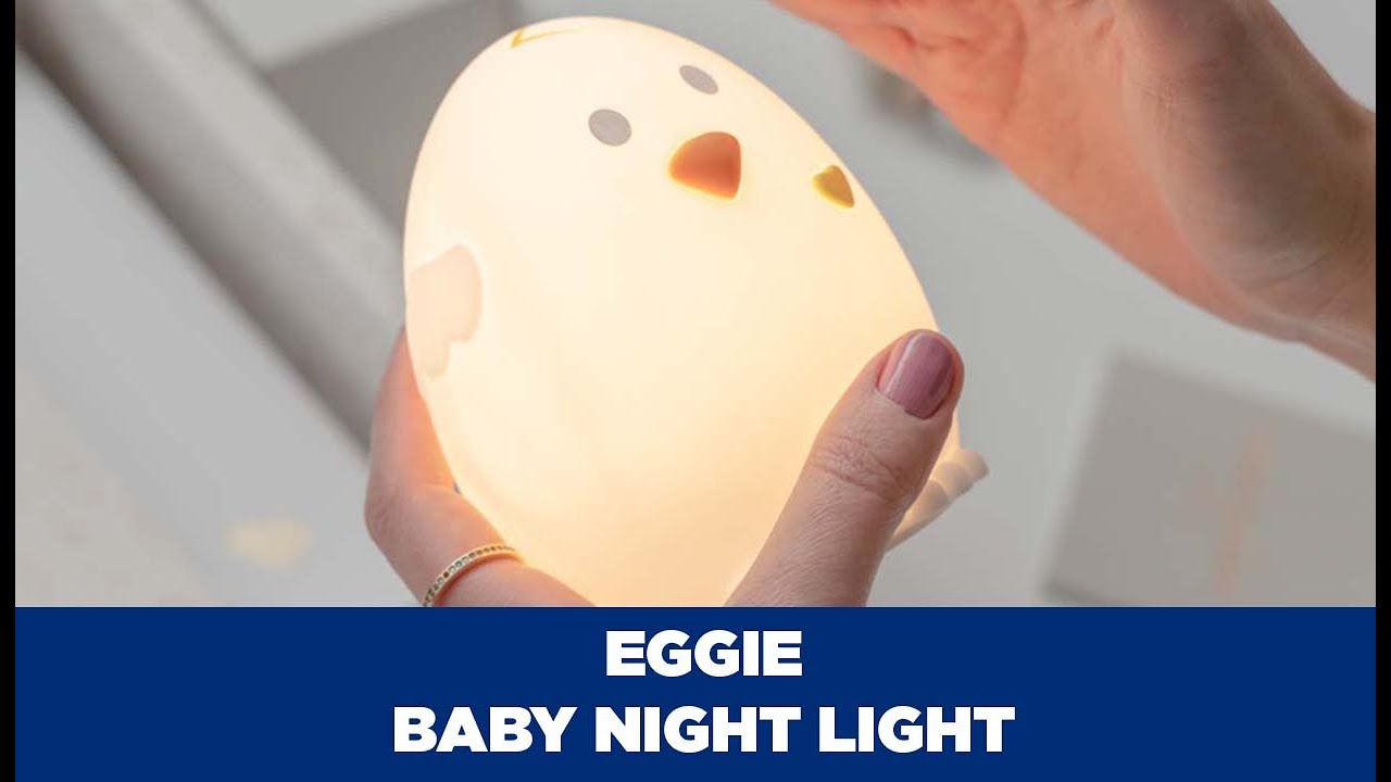 Lámpara luz nocturna infantil Eggie Erik blanco y naranja