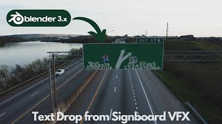 Text Drop from Signboard VFX Blender Tutorial | #blendertutorial #blender3d #blender #blendervfx screenshot 4