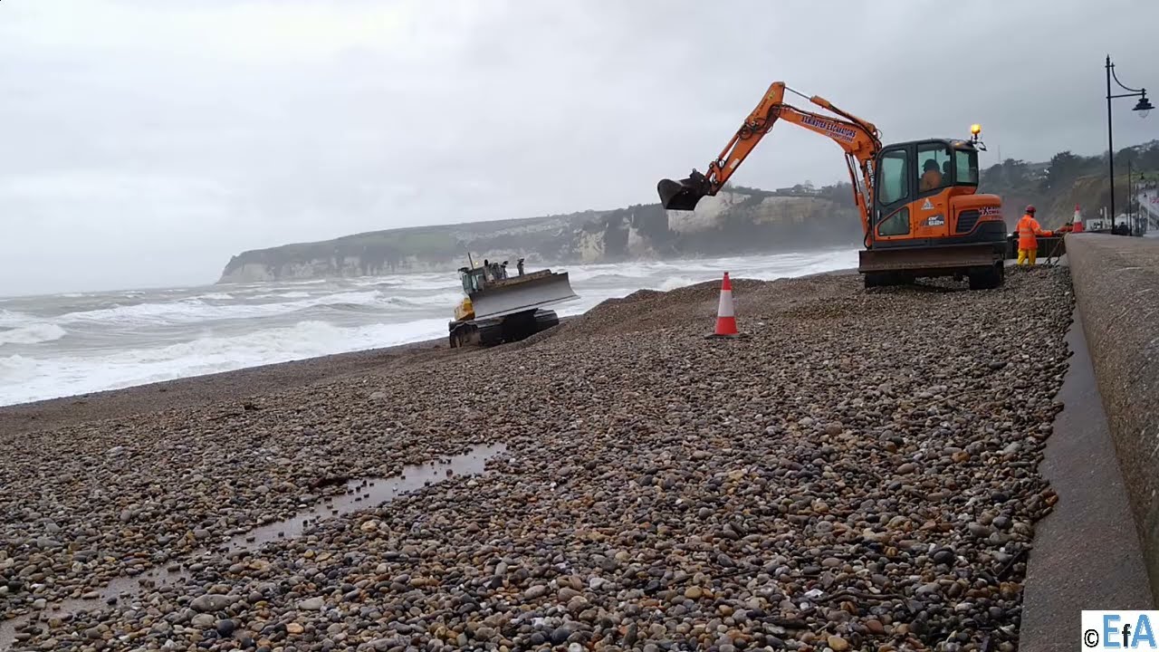 Devon - Seaton - Axminster Excavators - Storm Goretti - Pebbles - 20260120