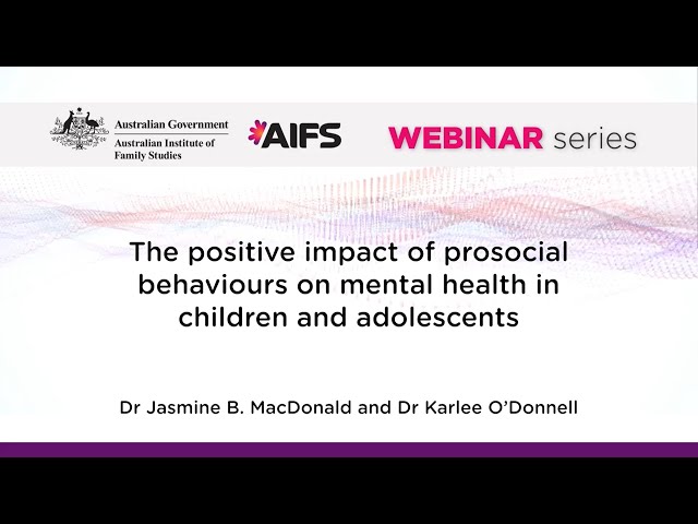 The positive impact of prosocial behaviours on mental health in children and adolescents