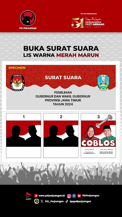 Rabu 27 November 2024, Ayo Ke TPS dan Coblos Nomor Urut 3, Tri Rismaharini-KH Zahrul Azhar Asumta