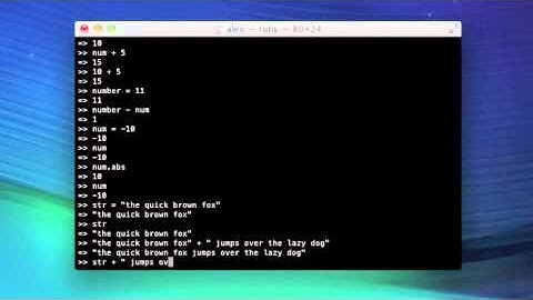 Ruby Tutorial 3 - Variables