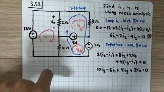 Problem 3.52 Fundamental of Electric Circuits (Alexander/Sadiku) 5th Edition - Superloop Example