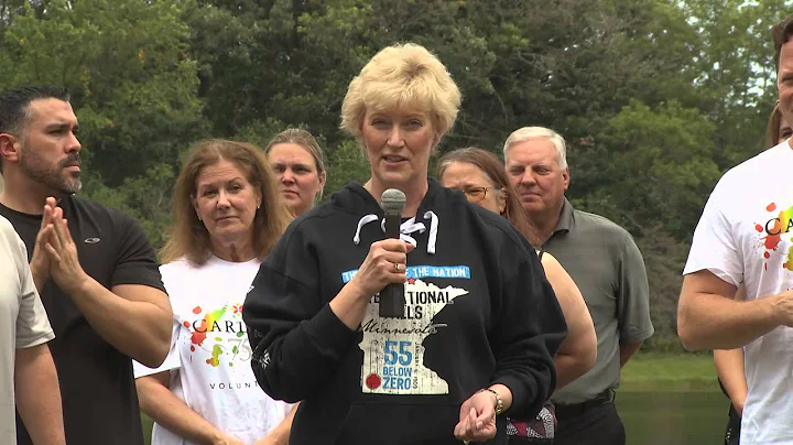 Carlson CEO Trudy Rautio accepts the ALS Ice Bucke...