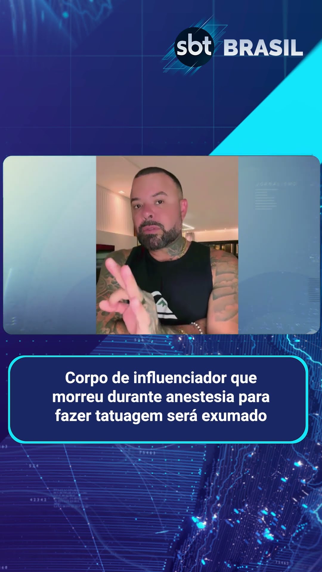 Influenciador que morreu durante sessão de tatuagem tem corpo exumado em SC | SBT Brasil (22/01/25)