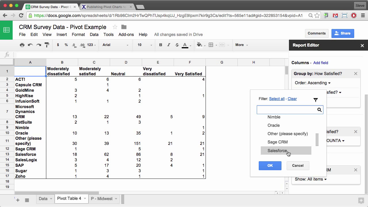 Google Sheets Interactive Chart