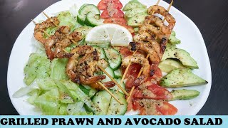 GRILLED PRAWN AND AVOCADO SALAD | Keto Avocado Shrimp Salad | Low Carb Salad | Salad For Weight Loss