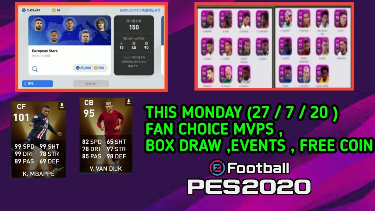 Upcoming feature player , box draw , events in PES 20 mobile ||