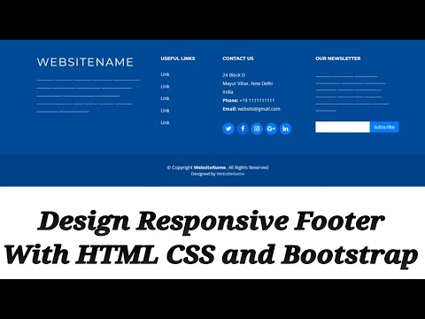 Design Responsive Footer With HTML CSS and Bootstrap - YouTube