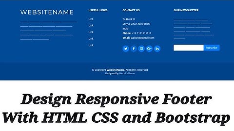 Design Responsive Footer With HTML CSS and Bootstrap