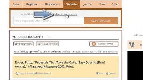 Citing sources using web resources