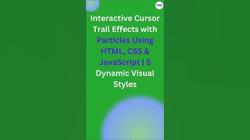 ✨ Create Cursor Trail Particle Effects in 60 Seconds! 🖱️💫 (HTML, CSS, JavaScript) #shorts
