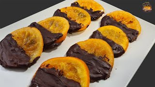 Naranjas Confitadas con Chocolate Negro