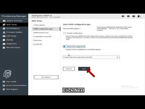 How to create a RAID array within Lenovo XClarity Provisioning Manager