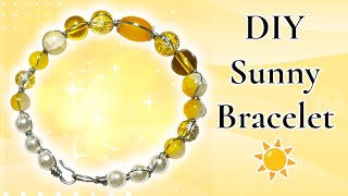 ✨ DIY Sunny Silver Bracelet | Easy Beaded Bracelet Tutorial