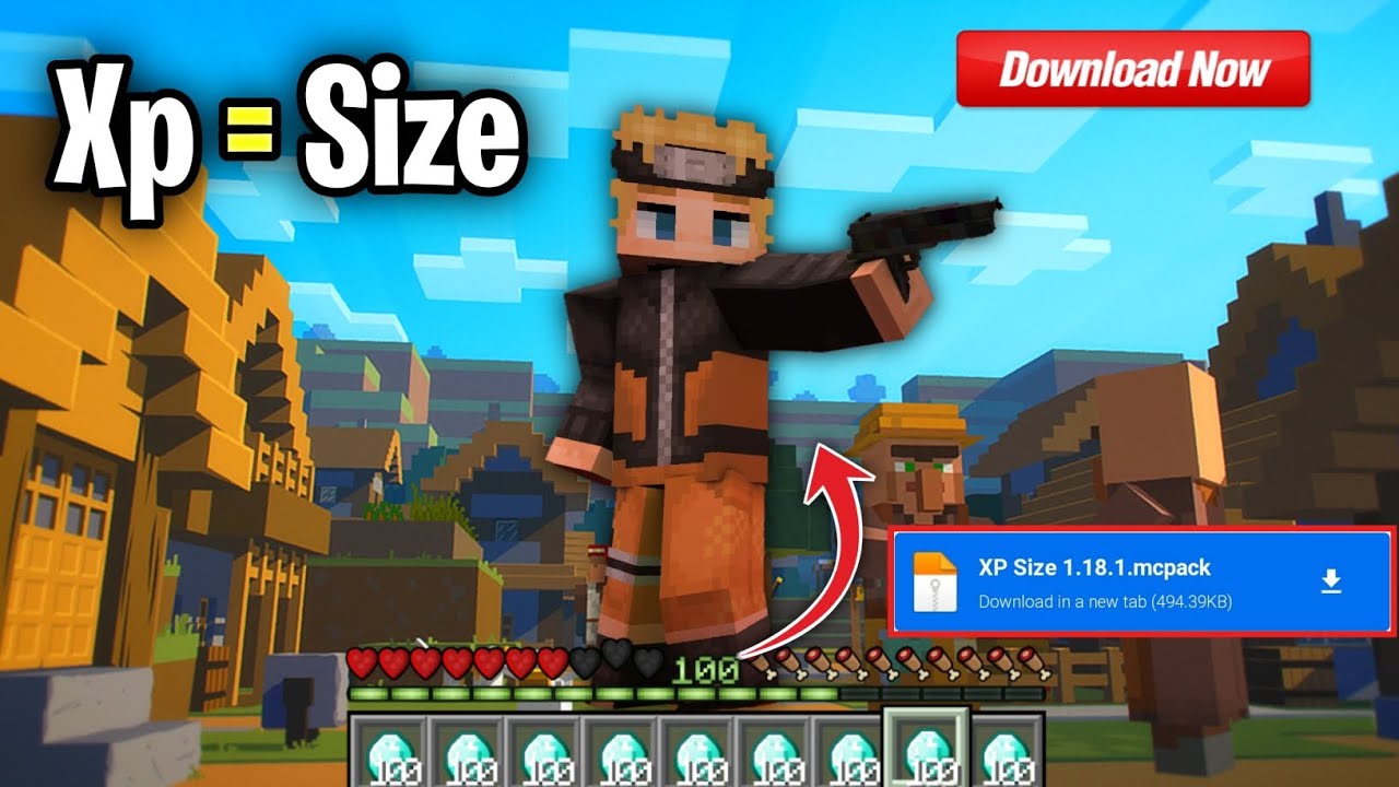 Minecraft, But Your Xp = Your Size | Play Now On Minecraft PE | - YouTube