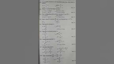 ddu bsc 3rd year physics quantum mechanics mcq question part-1