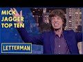 Mick jagger presents top ten things hes learned after 50 years in rock n roll  letterman