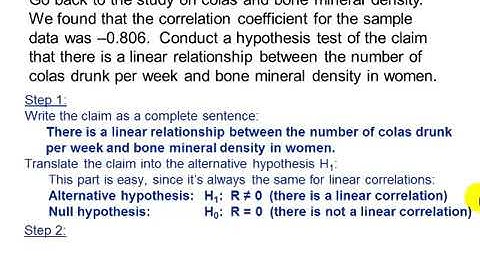 Hypothesis Test for a Linear Correlation