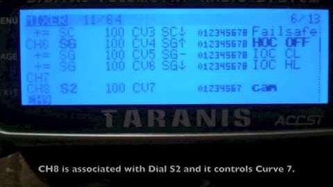 Taranis Settings for Camera Gimble