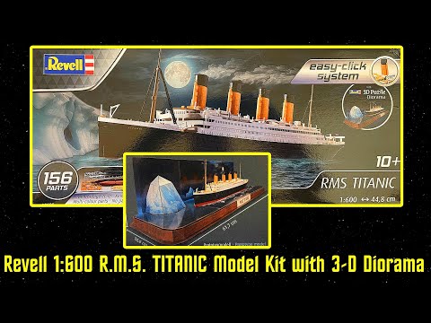 Revell Easy-Click System 1:600 Scale R.M.S. TITANIC Model Kit with 3-D Puzzle Diorama