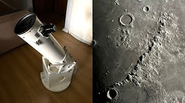 View of Montes Apenninus and Archimedes Crater through my 8" Dobsonian Telescope!