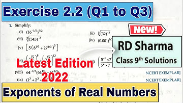RD Sharma Class 9 Chapter 2 Exponents of Real Numbers Ex 2.2 Q1 to Q3 From New Edition Book 2022