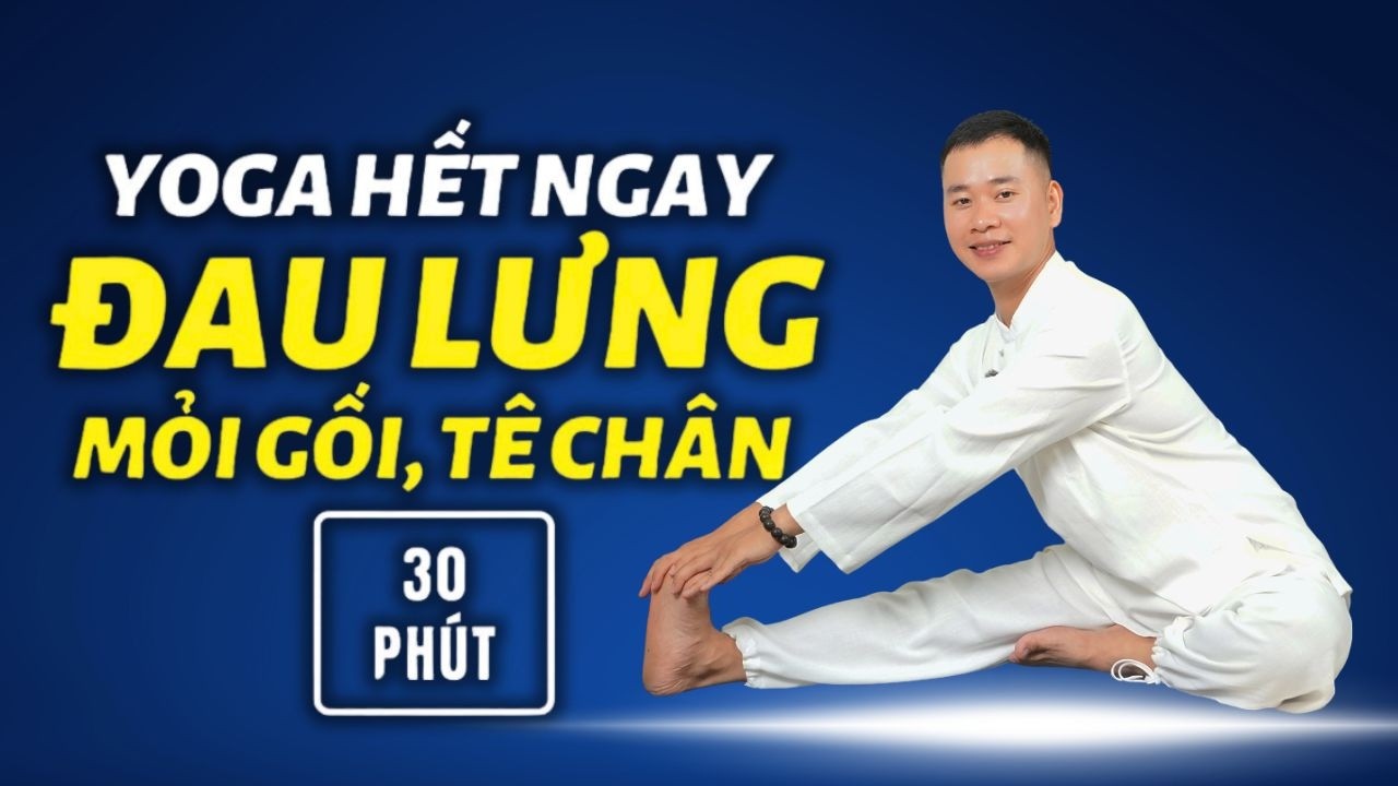 Yoga Hết Ngay Đau lưng, Đau Thần Kinh Toạ, Kéo Giãn Toàn Thân (30 Phút Mọi Trình Độ) | Hải Ninh Yoga