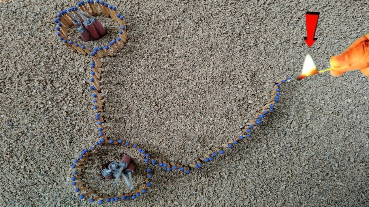 ‼️Lot Of Diwali Big Anar Vs Two Chakri Vs Red Matchstick Chain Reaction Domino 😱 👀‼️