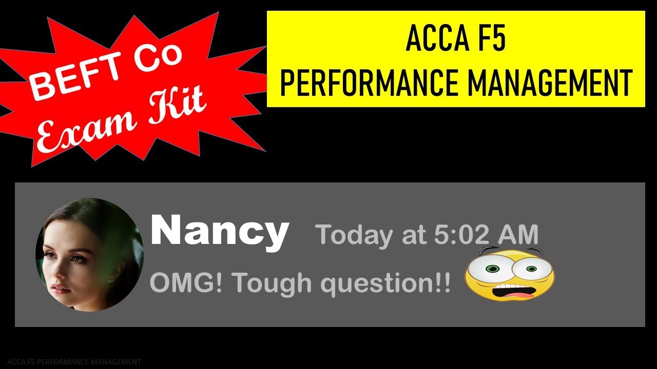 ACCA F5 Performance Management BEFT Co YouTube