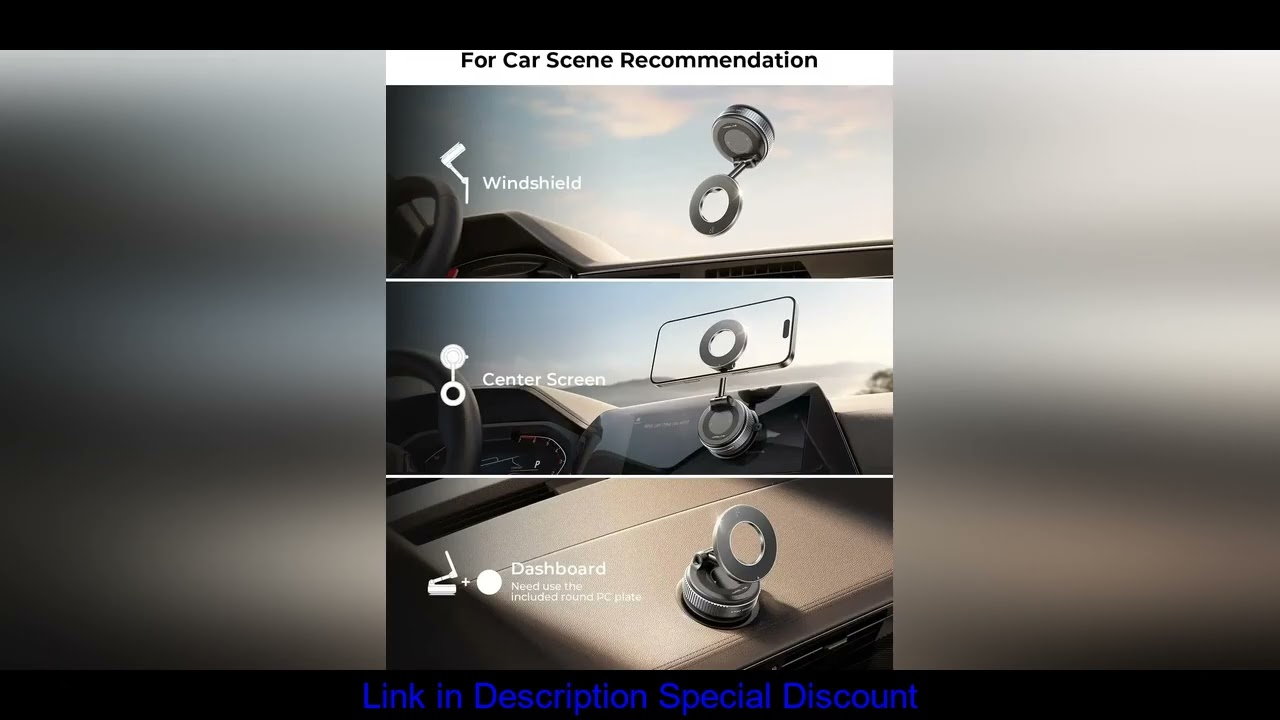2025 Magnetic Phone Holder Magsafe Compatible Vacuum Suction Cup 360?Rotation Car Truck Mount