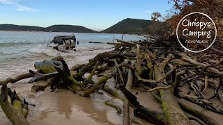 4wds going into the surf at Double Island Point  Australia Day weekend 2023