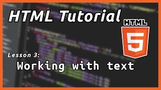 Famous Working with text - HTML Tutorial (Part 3) Wealth