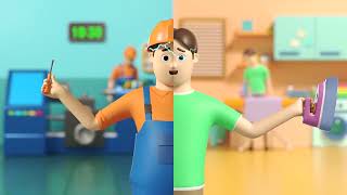 Социальная реклама - охрана труда. 3Д анимация (3D animation)