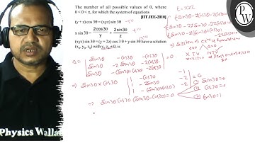 The number of all possible values of \( \theta \), where \( 0\theta\pi \), for which the system ...