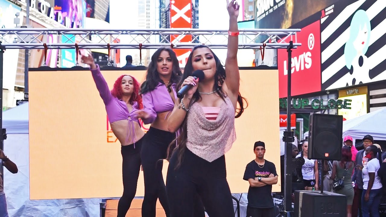 Times Square Fashion Show with a Talented Singer and Dancers