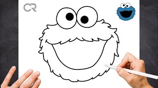 How To Draw COOKIE MONSTER easy step by step | DRAWING RANDOM Profile