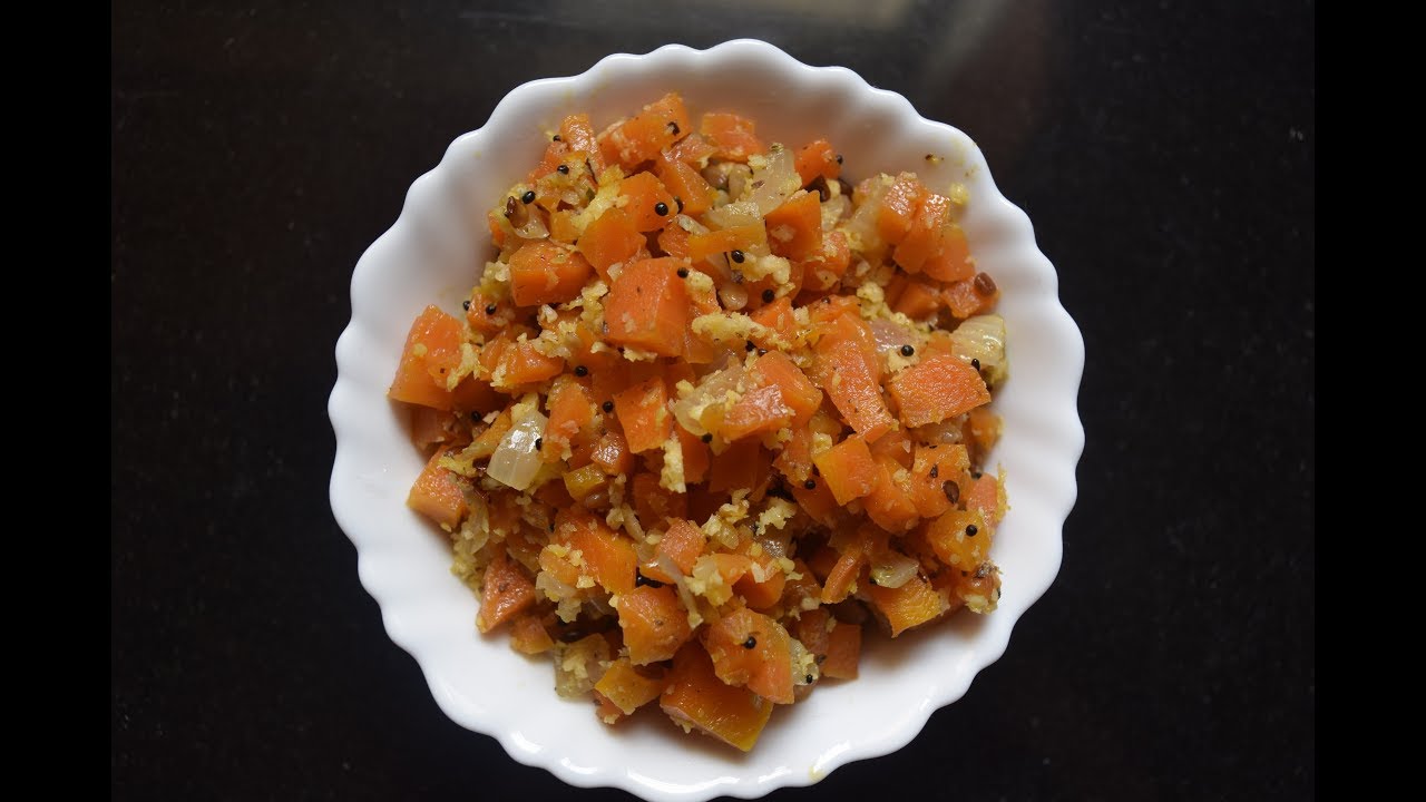 Carrot Stir Fry Carrot Palya carrot poriyal quick and easy Indian side dish YouTube
