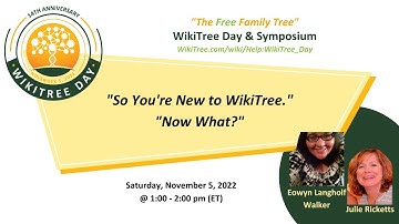 WikiTree Day: So You