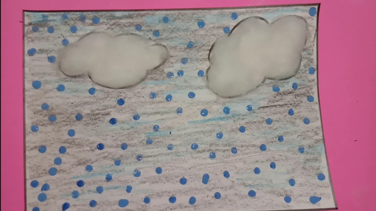 Cotton pasting activity for kids / Cotton Sticking activity for  kindergarten kids / Clouds making 