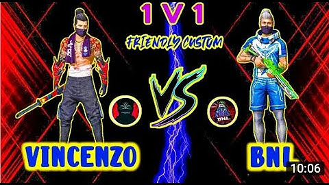 VINCENZO VS BNL || 1V1 Custom Clash Squad Friendly Battel  || #teamjdgaming #freefire #vincenzo #bnl